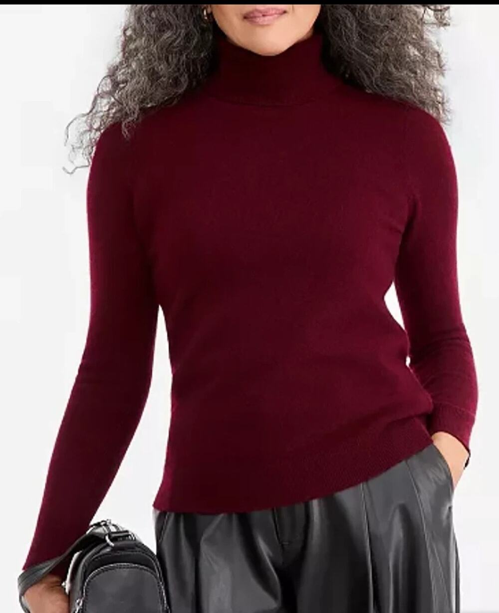 Charter Club Luxury 100% Cashmere Turtleneck Sweater Burgundy Maroon. #Old Money